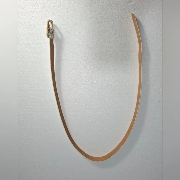 J. Crew Cream Snake-Print Leather Women's Belt Size S - Picture 8 of 11